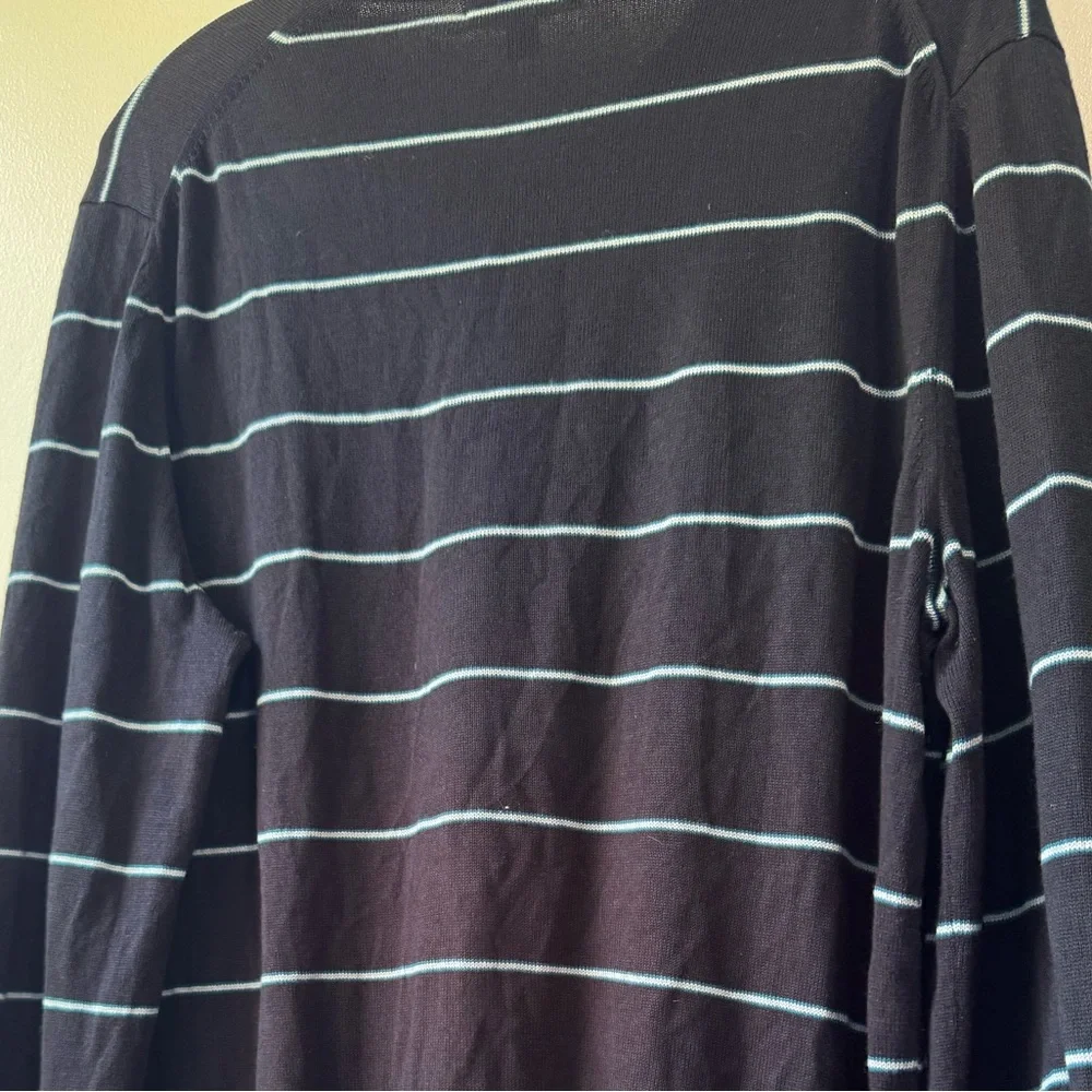 Banana Republic Silk Cashmere V-neck Striped Long Sleeve Sweater